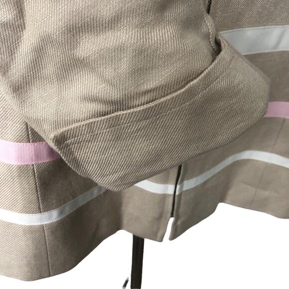 Mary McFadden Vintage Jacket Beige Pink Linen Blend Zip Front Size 10 - Picture 5 of 12